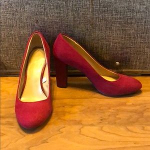 Red Block High Heels